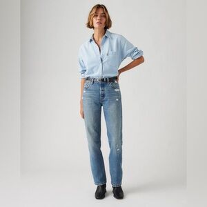 Levi's Light Blue 90s Distressed Classic Straight Leg Jeans Size 29